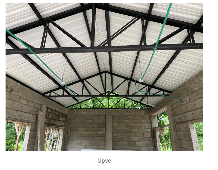 Cubierta UPVC instalada en obra