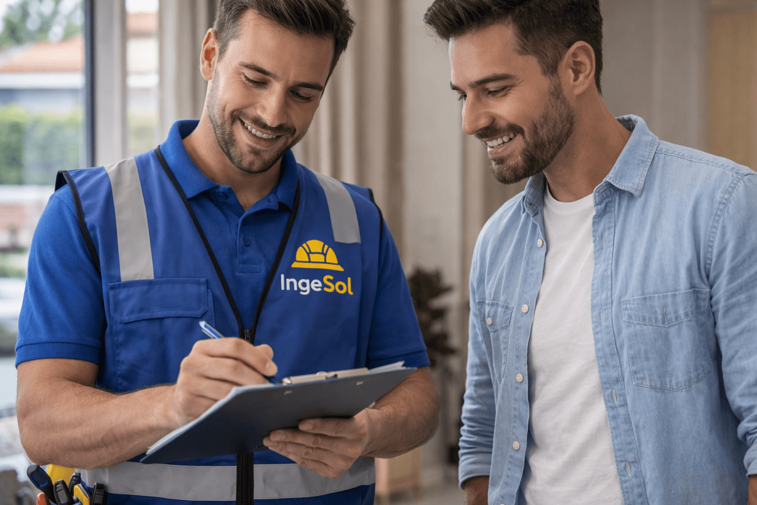 Asesor Ingesol con cliente